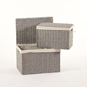 Set 2 bauletti rettangolari con fodera