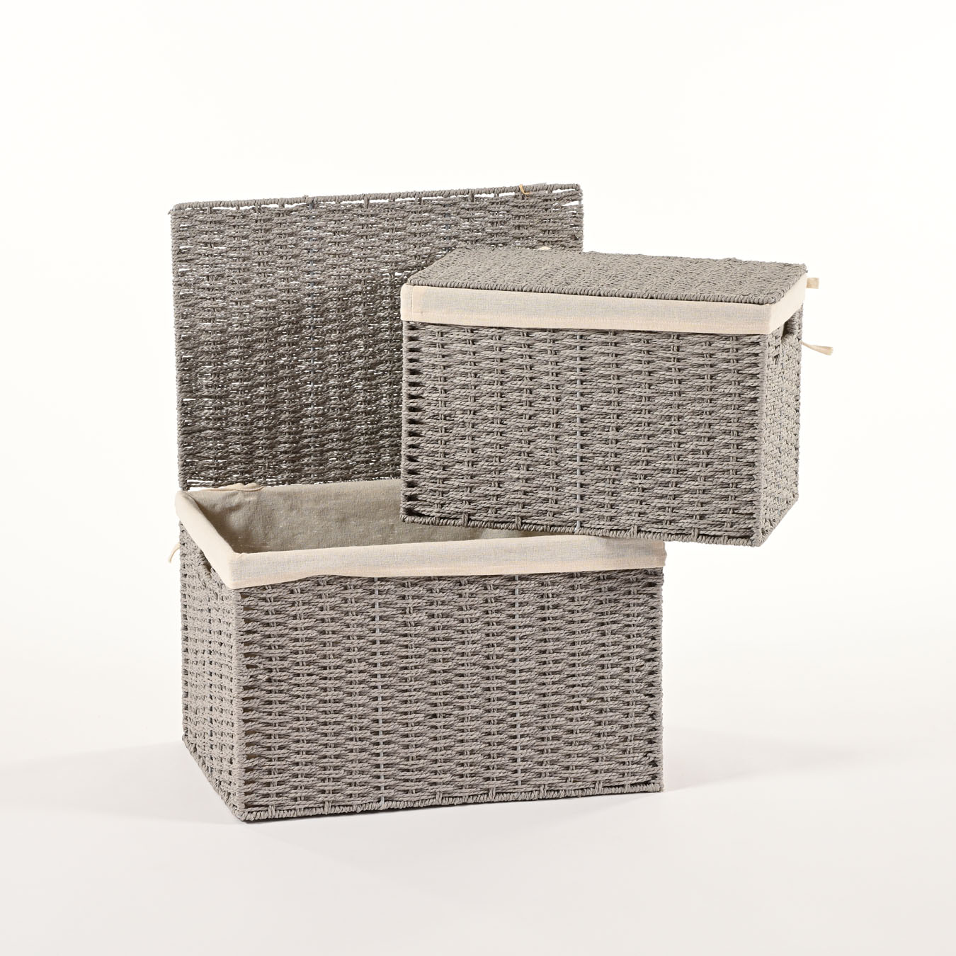 Set 2 bauletti rettangolari con fodera