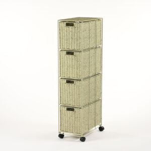 Cassettiera stretta verde 4 cassetti