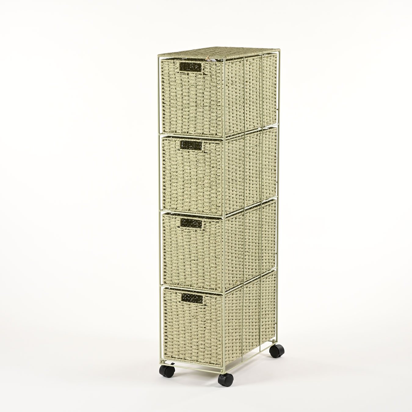 Cassettiera stretta verde 4 cassetti