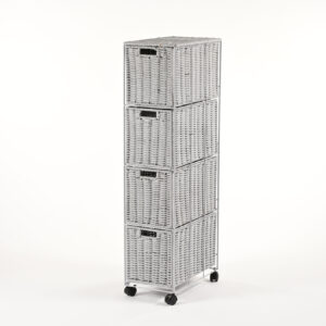 Mobiletto grigio a 4 cassetti compatto