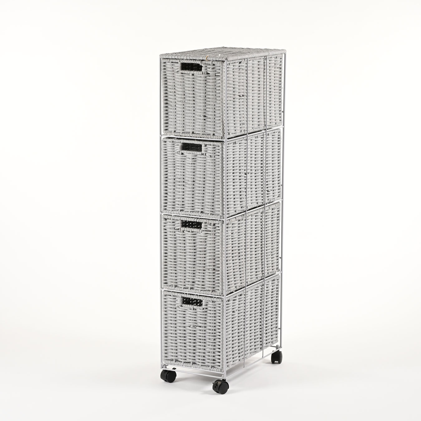 Mobiletto grigio a 4 cassetti compatto